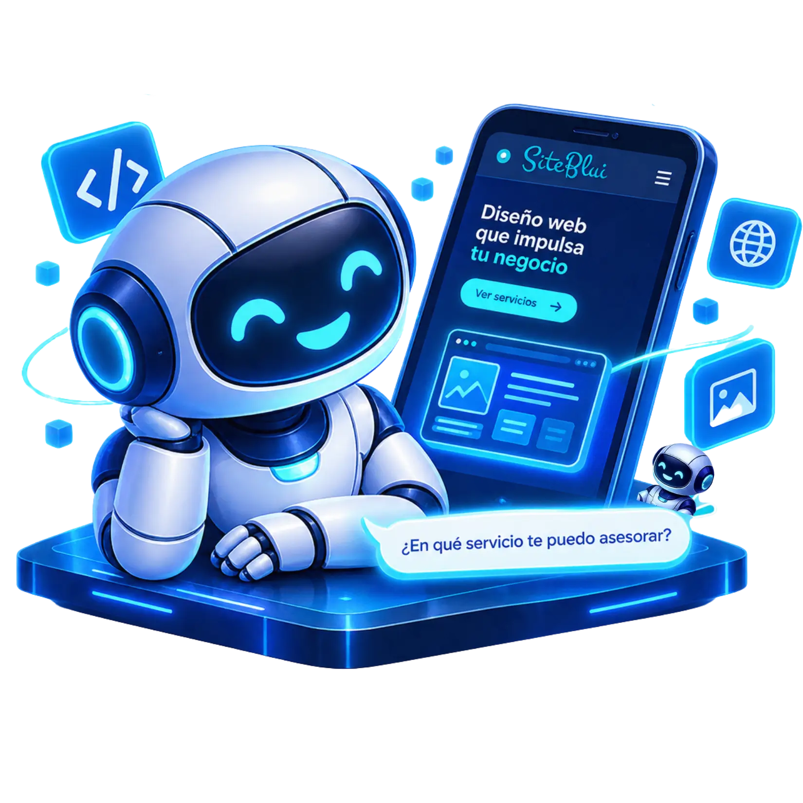 Diseño de chatbots con IA para empresas - SiteBlui